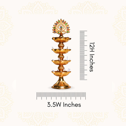 Peacock Design Layer Electric Diya Pack of 1